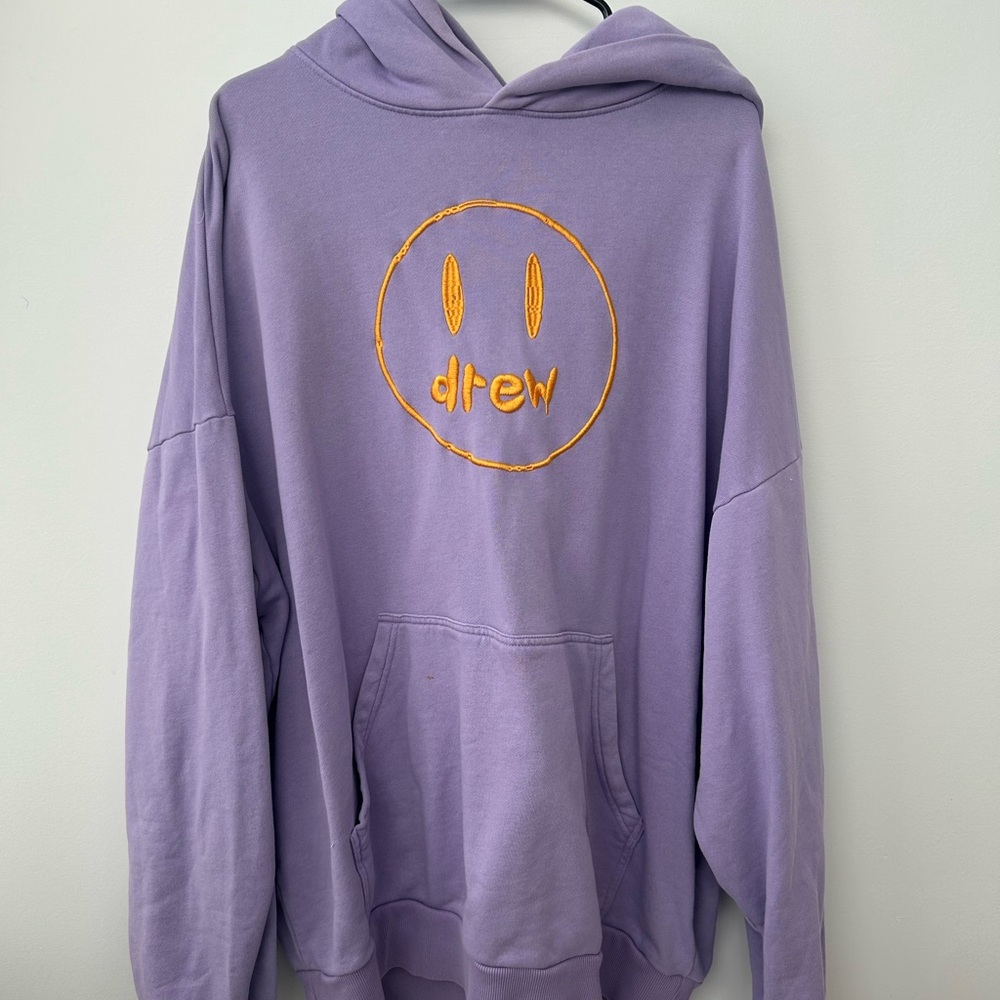 Drew House Lavender Hoodie with Yellow Logo
